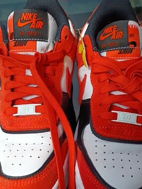 Nike Air Force 1 Low Sneakers Orange And Black Like New